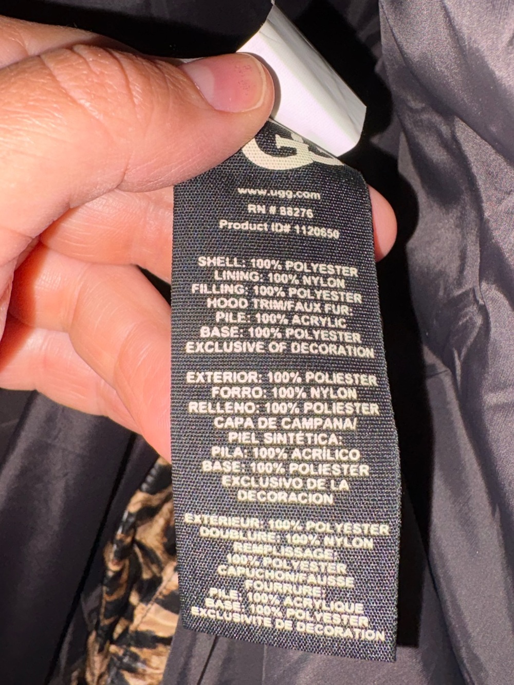 UGG Ozzy Mid-Length Leopard Puffer Jacket - Picture 6 of 6